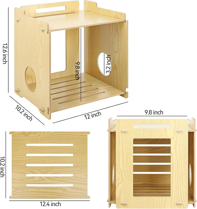BEARUT Router Shelf WiFi Router Storage Box Modem Cable Router Cover Organized Power Strip Cable Management Hider Rack Need Assembly Made by MDF - Image 2