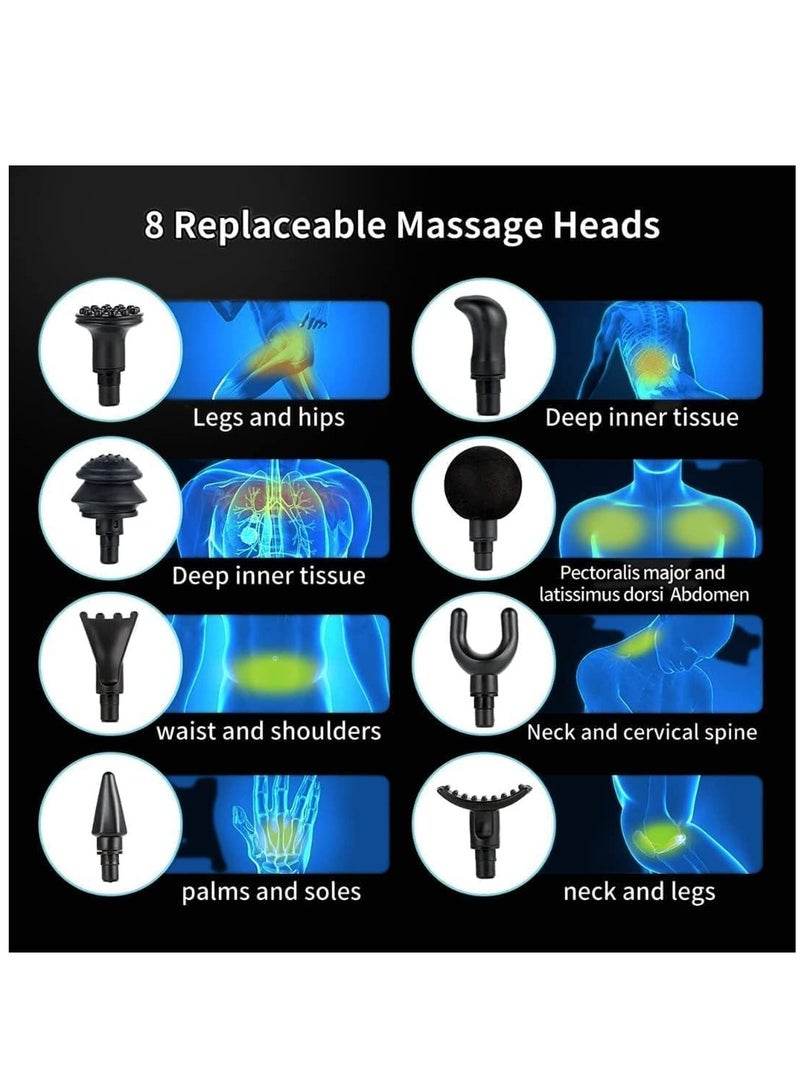 إلترازون Triangle Massage Gun Deep Tissue LCD Display Back Massager Gun for Athletes Muscle Massage Gun for Pain Relief with 32 Speed Levels & 8 Different Massage Heads (ELT-T-1) - Image 3