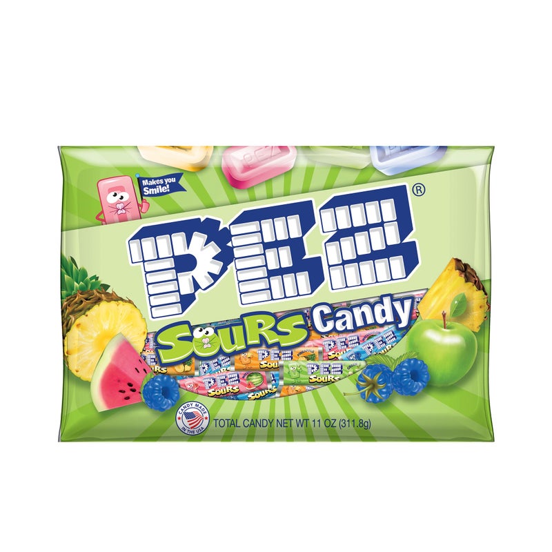 PEZ حلوى بيز الحامضة إعادة تعبئة 11 أونصة كيس متنوع يحتوي على حوالي 35 لفة كاملة في كل كيس - Image 3