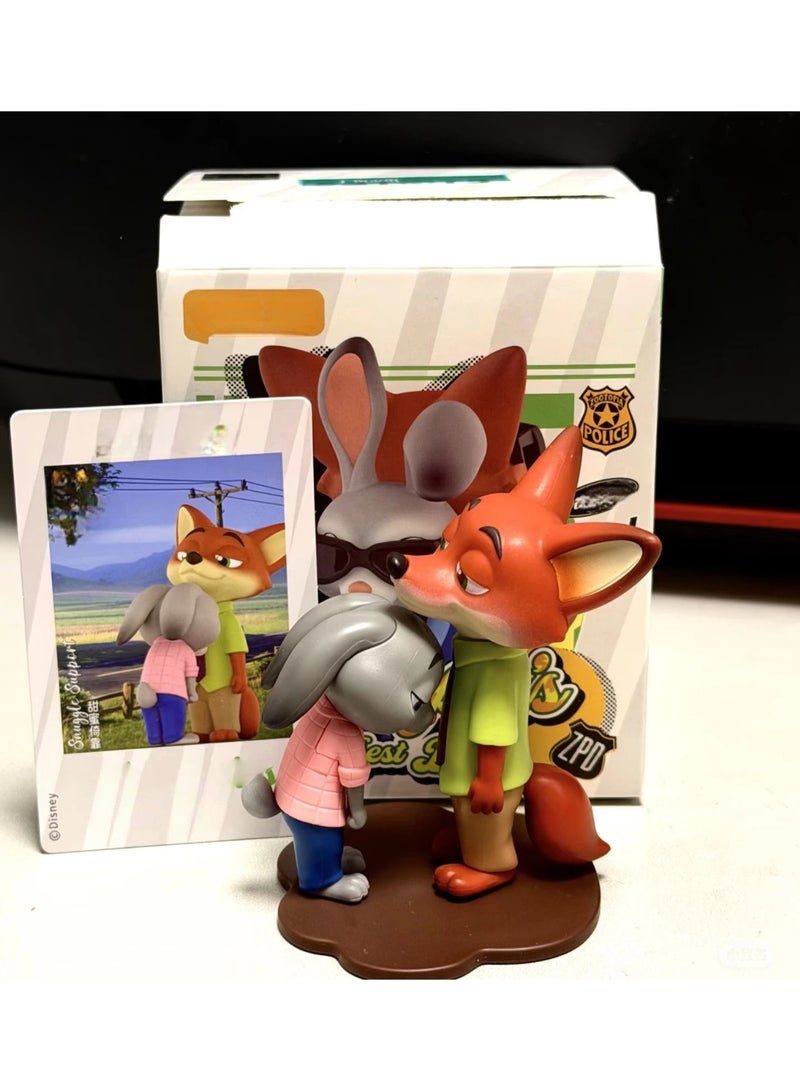 زوتوبيا نيك وجودي تكبب دعم صندوق أعمى تمثال ديزني الطابع الرسمي تمثال لطيف سطح المكتب ديكور تحصيل لعبة للجماهير - Image 4