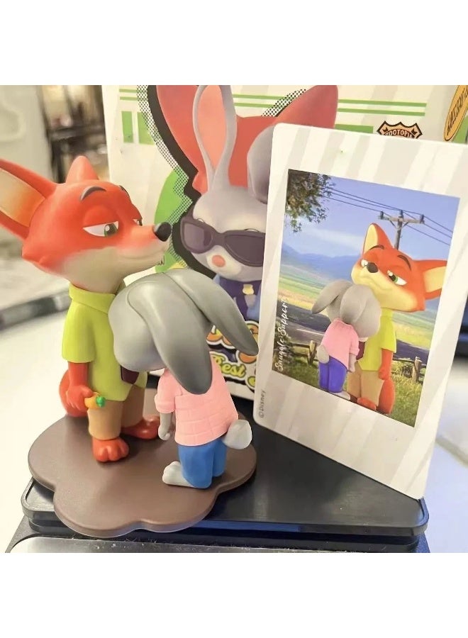 زوتوبيا نيك وجودي تكبب دعم صندوق أعمى تمثال ديزني الطابع الرسمي تمثال لطيف سطح المكتب ديكور تحصيل لعبة للجماهير - Image 1