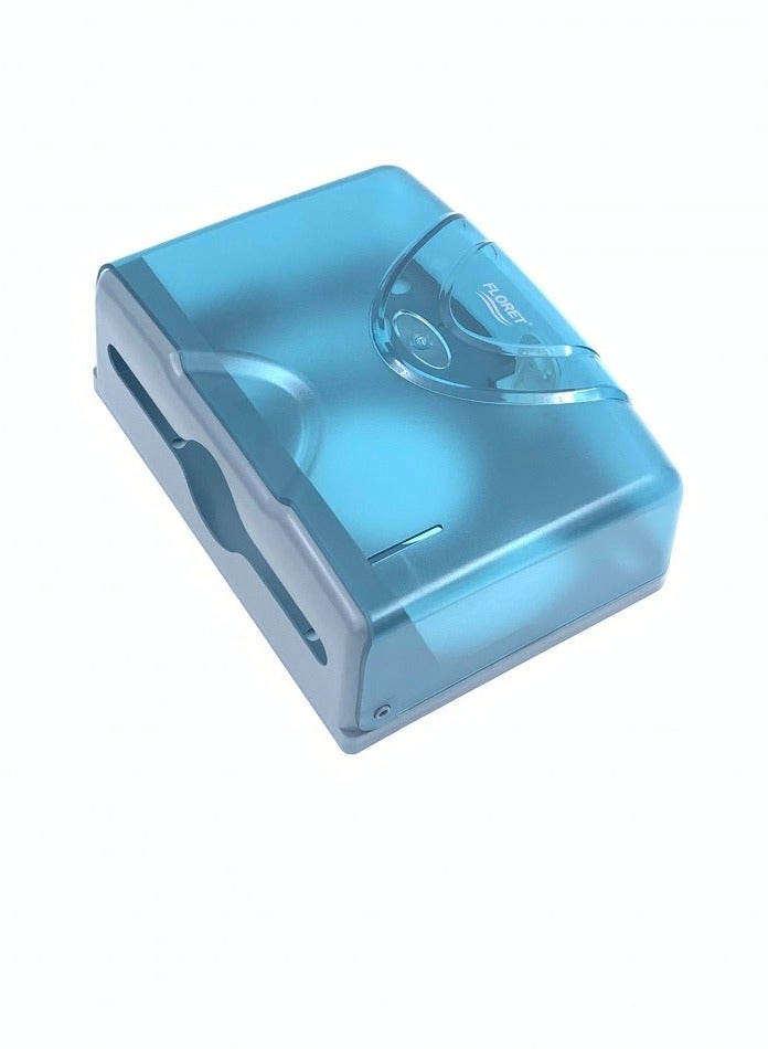Floret Small Wall Mounted Tissue Holder Blue - Image 1