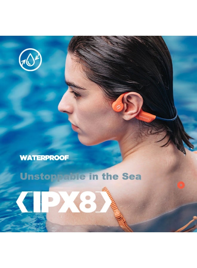 Sheyin x9 Swimming Bone Conduction Sports Earphones Ultra-long Battery Life 8-level Waterproof Coral Blue 32gb Memory - Image 3