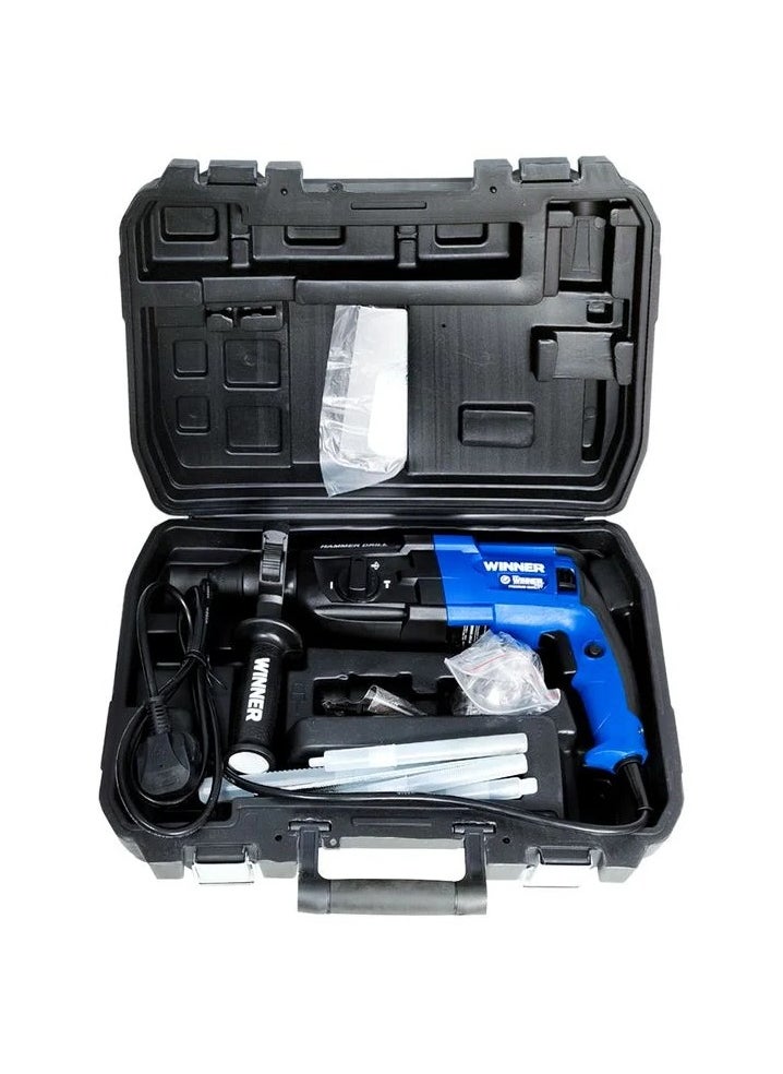 ذا وينر تولز - مثقاب المطرقة الدوارة RH850 من Winner Tools، محرك بقوة 850 واط، نظام SDS-Plus، تحكم في السرعة المتغيرة، تصميم مضغوط مع قبضة ناعمة، متعدد الوظائف للحفر والنقش والهدم - يتضمن رؤوس مثقاب وأزاميل - Image 1
