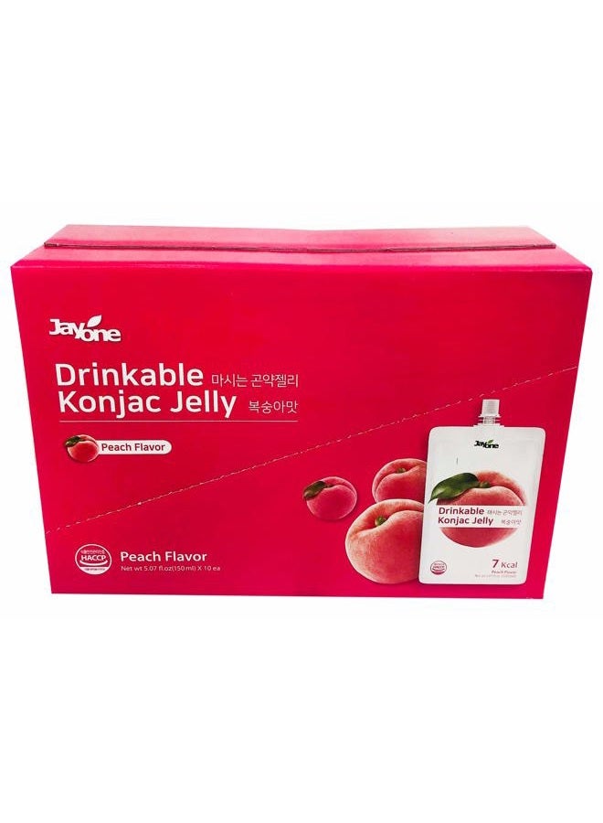 Jayone Drinkable Konjac Jelly (10 Packs of 150ml) - Healthy and Natural Weight Loss Diet Supplement Foods, 0 Gram Sugar, Low Calorie, Only 7 kcal Each Packets (Peach) - Image 2