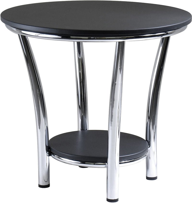 Winsome Maya 2205 x 2382 x 2382Inch Medium Density Fiber Round End Table Black 93219