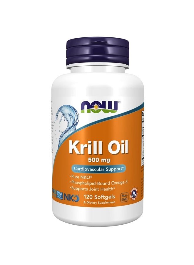 now Supplements, Neptune Krill Oil 500 mg, Phospholipid-Bound Omega-3, Cardiovascular Support*, 120 Softgels  - Image 1