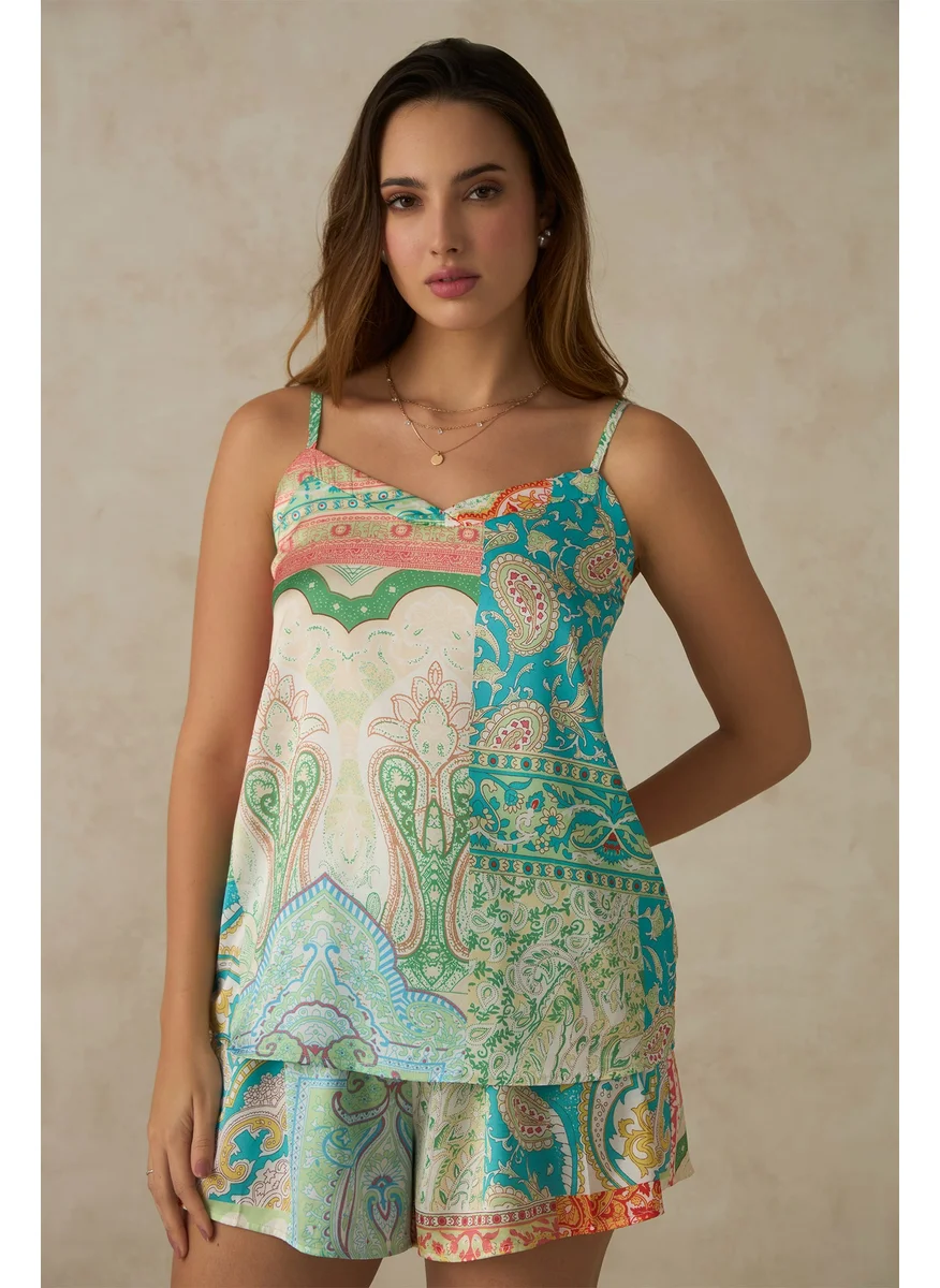 فيرجيو Virgio Women Paz Top Abstract Floral Strappy Top