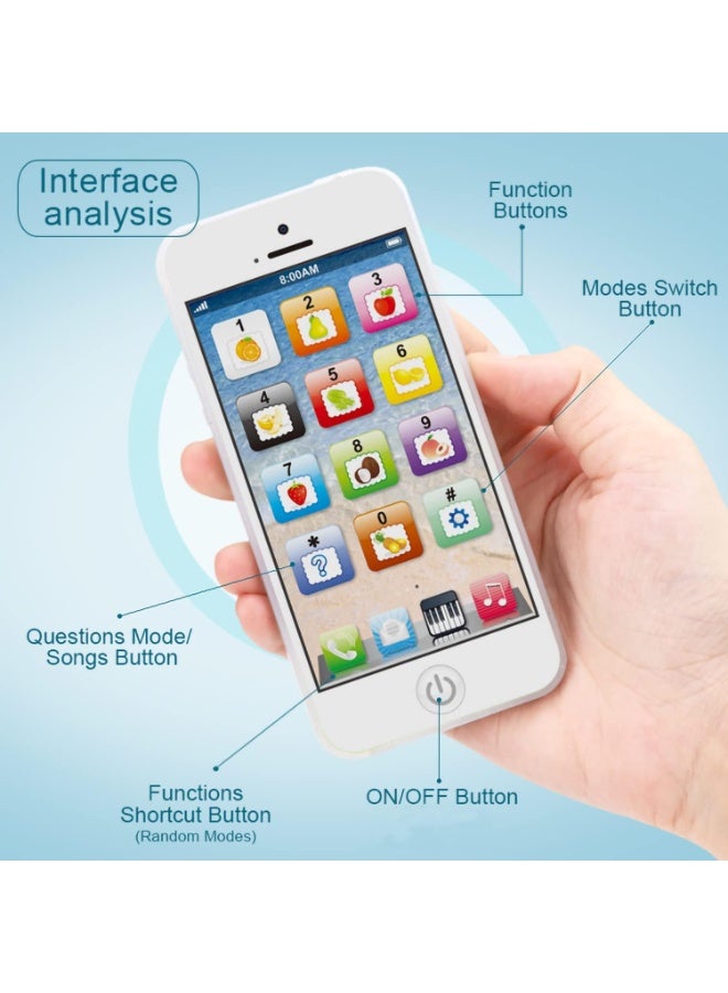 موبايل ألعاب تعليمي للأطفال – لعبة موبايل تفاعلية متعددة الوظائف( بالأضواء والموسيقى )– هدية تعليمية للأطفال الأولاد والبنات - Image 2
