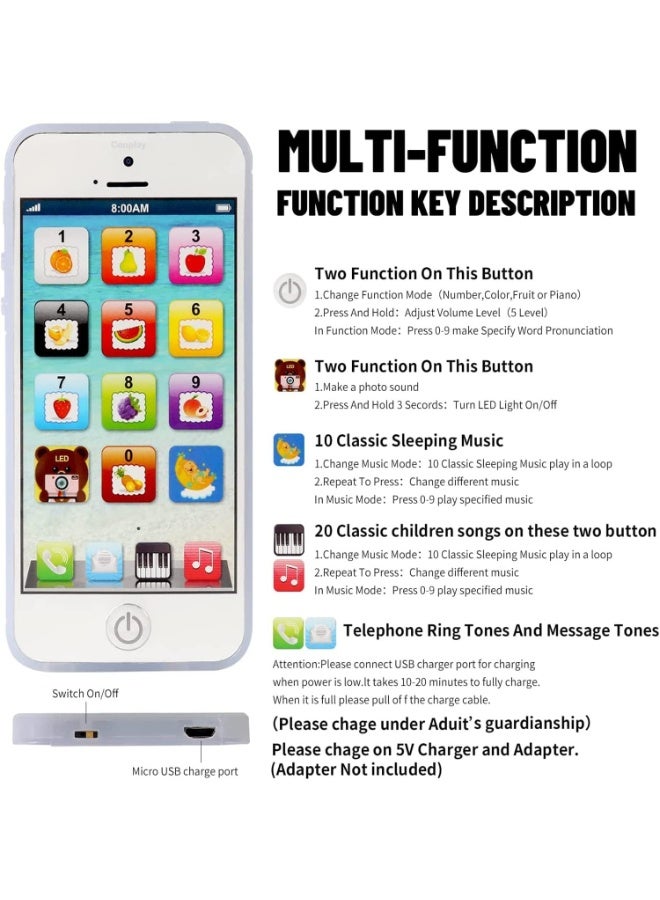 موبايل ألعاب تعليمي للأطفال – لعبة موبايل تفاعلية متعددة الوظائف( بالأضواء والموسيقى )– هدية تعليمية للأطفال الأولاد والبنات - Image 4
