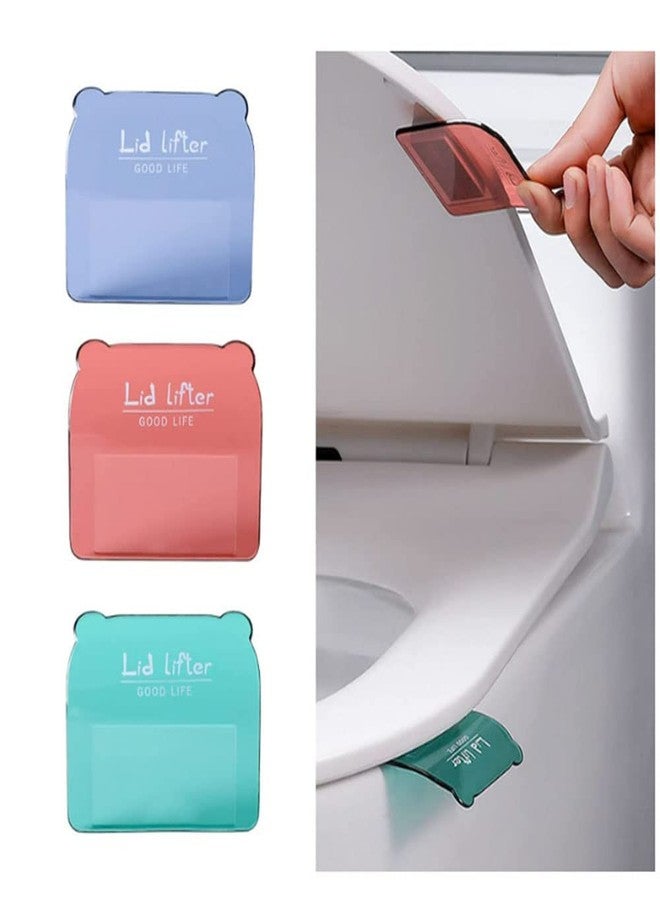 Chavda Toilet Seat Lifter Self-Adhesive Toilet Seat Holder with Double Tape Toilet Seat Lifter Handle Clip Water Closet Toilet Lifter Avoid Direct Contact with Cover & Seat (Multicolor) (2) - Image 2