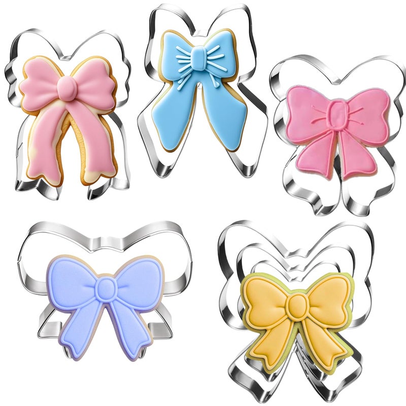 Auktosmn Bow Cookie Cutter Set-7 Piece-2.2" to 4.0"-Dishwasher Safe - Metal Cookie Cutter for Baking - Perfect for Baby Shower, Birthday, Wedding, and Graduation Cookies - Image 1