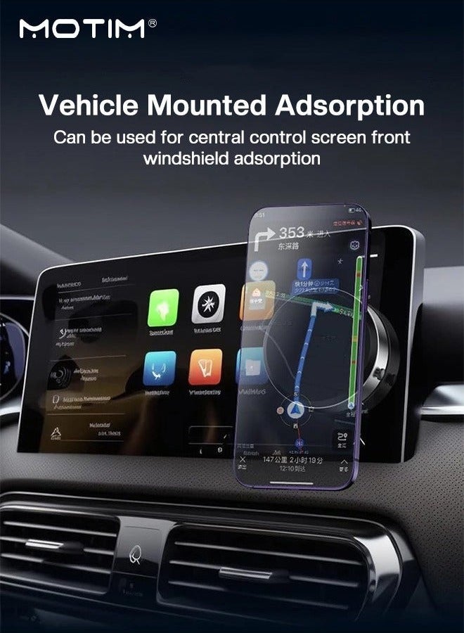Motim Magnetic Car Phone Mount, Vacuum Suction Cup Car Phone Holder, Universal Magnetic Phone Holder Vacuum Adsorption Stable Compatible with Most Phone, Easy Installation - Image 3