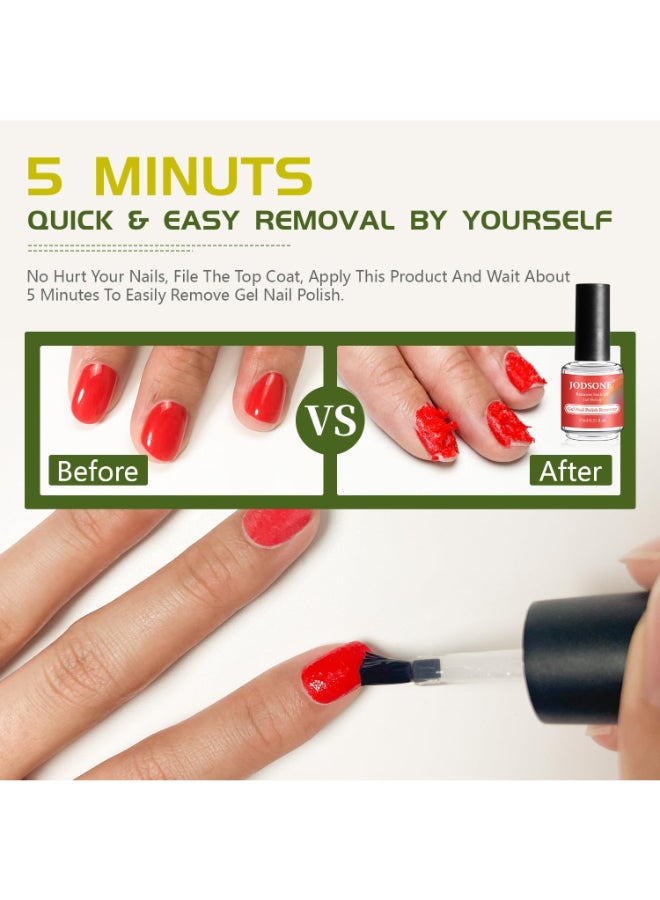 JODSONE Gel Nail Remover Quick Gel Nail Polish Remover and Base Coat Top Coat Simple Set is Suitable for Beginners to Try - Image 4