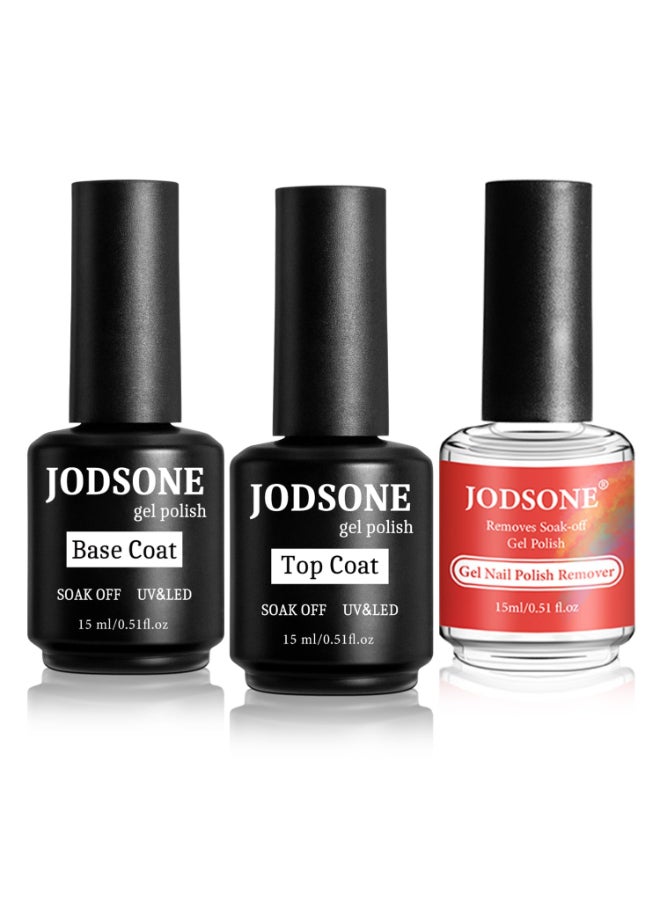 JODSONE Gel Nail Remover Quick Gel Nail Polish Remover and Base Coat Top Coat Simple Set is Suitable for Beginners to Try - Image 2