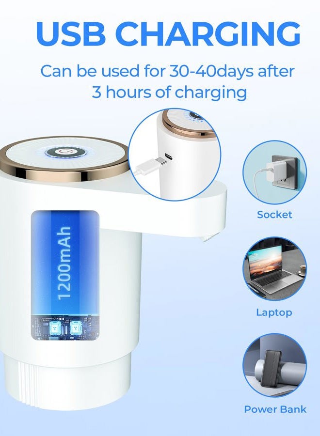LADFAR 5 Gallon Water Dispenser Pump, Electric Water Bottle Pump USB Charging - Image 3