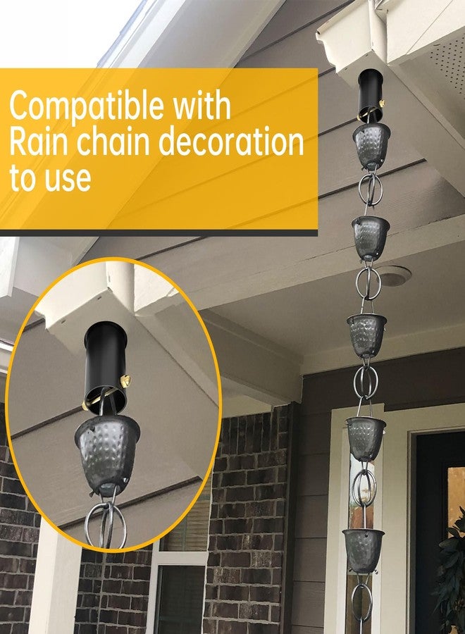 ForoGore Rain Chain Gutter Adapter Black Metal Rain Chain Adapter with Bolt Rain Chain Installation for Rain Chain Outside Gutters Downspout - Image 2