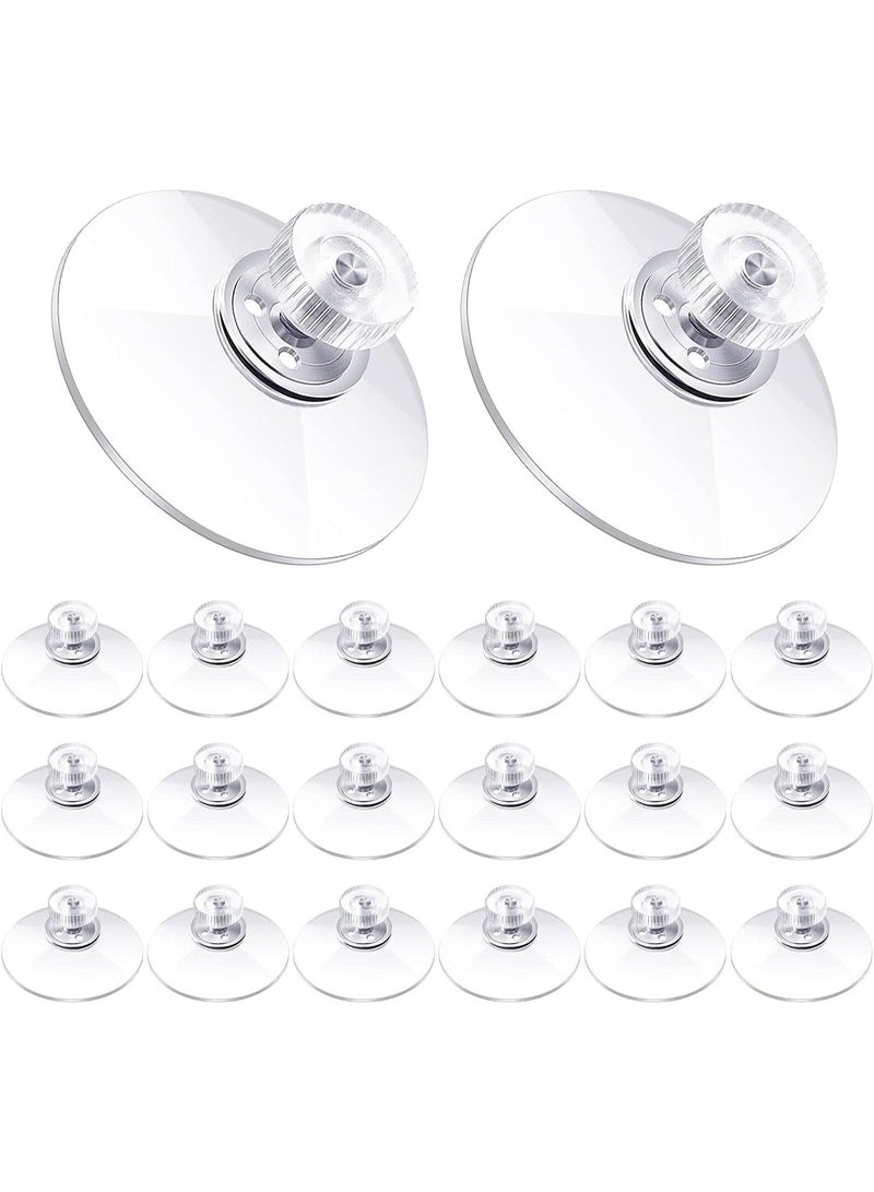 20 Pack Suction Cup, 45mm Full Transparent Strong Plastic Sucker, PVC Plastic Sucker Pads with Screw Hook, Clear Hand Tighten Adjustment Sucker, for Glass Window, Bathroom, Kitchen - Image 1