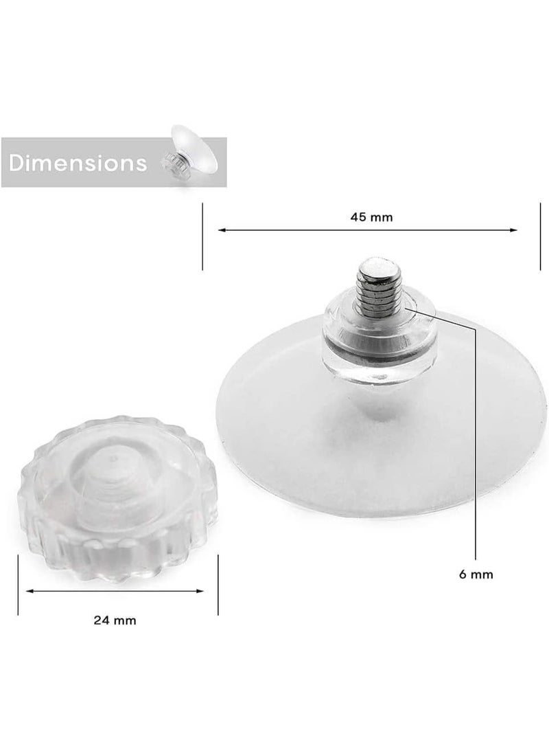 20 Pack Suction Cup, 45mm Full Transparent Strong Plastic Sucker, PVC Plastic Sucker Pads with Screw Hook, Clear Hand Tighten Adjustment Sucker, for Glass Window, Bathroom, Kitchen - Image 2