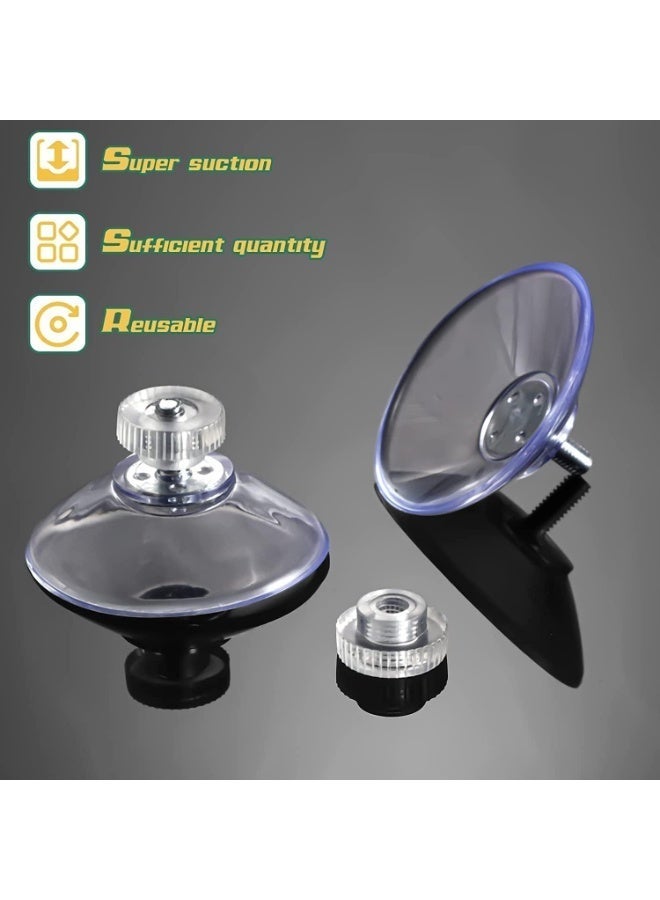 20 Pack Suction Cup, 45mm Full Transparent Strong Plastic Sucker, PVC Plastic Sucker Pads with Screw Hook, Clear Hand Tighten Adjustment Sucker, for Glass Window, Bathroom, Kitchen - Image 5
