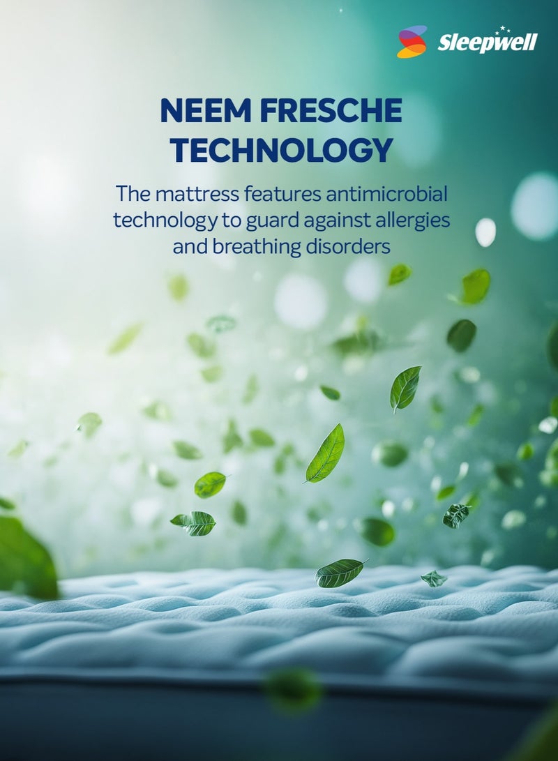 Sleepwell Fitrest Classic | Acuprofile PU Foam | Twin Bed Size | Medium Firm | Neem Fresche Technology | Anti Sag Mattress (200L x 120W x 20H cm) - Image 4