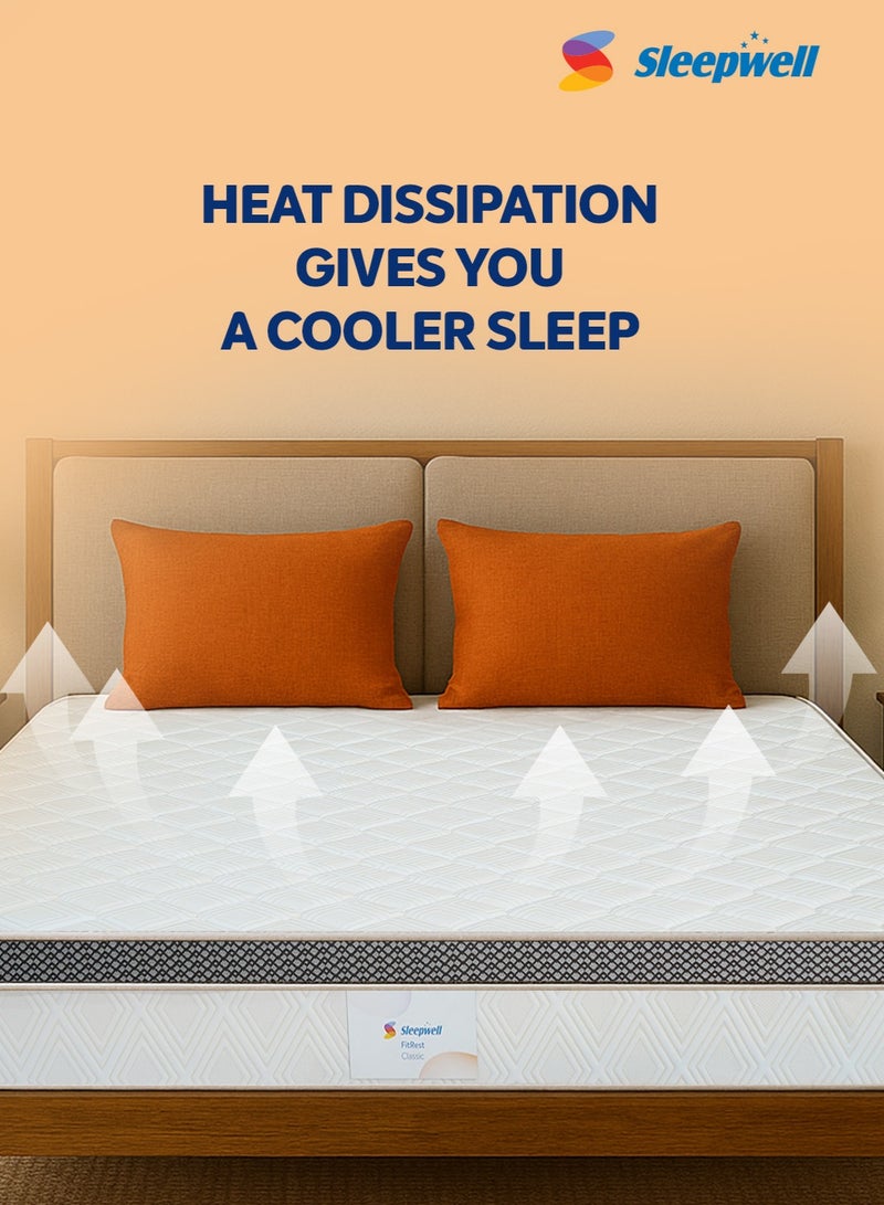 Sleepwell Fitrest Classic | Acuprofile PU Foam | Twin Bed Size | Medium Firm | Neem Fresche Technology | Anti Sag Mattress (200L x 120W x 20H cm) - Image 5