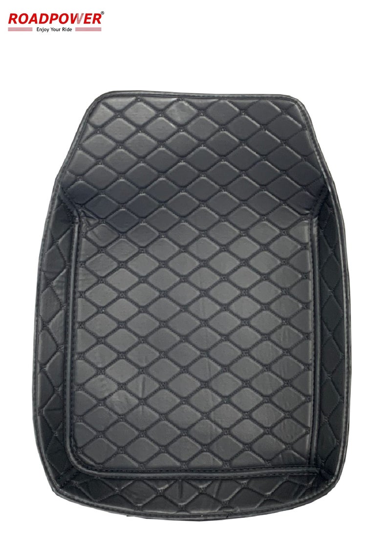 RoadPower - Car Floor Mats Luxury Faux Leather 033 Automotive Floor Mats All Weather Is Universal 5 Pieces Black - Image 1