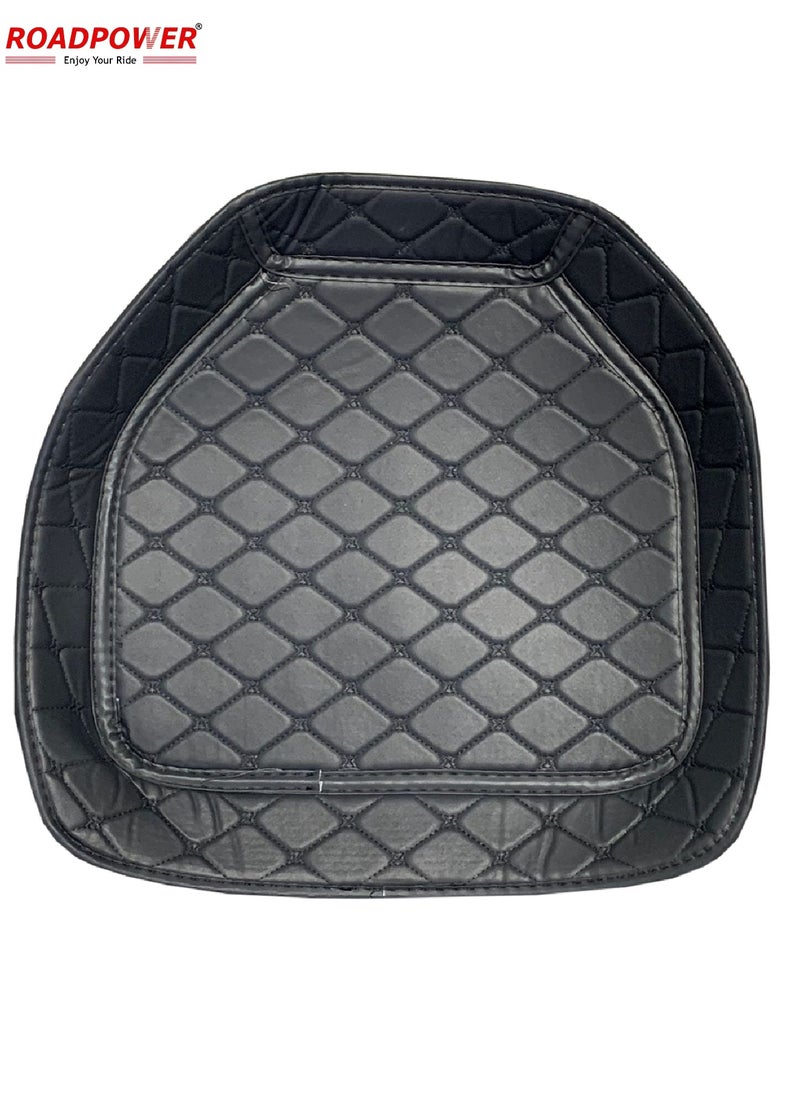 RoadPower - Car Floor Mats Luxury Faux Leather 033 Automotive Floor Mats All Weather Is Universal 5 Pieces Black - Image 1
