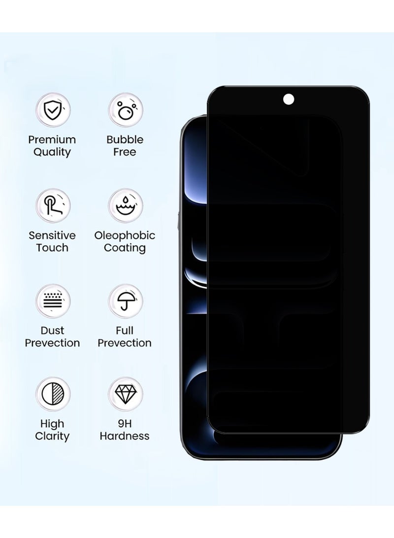 Yunpy [1+1 Packs] for Infinix Note 60 Pro Privacy Tempered Glass Screen Protector with Camera Lens Film, Including 1 Pack Privacy Glass and 1 Pack Camera Lens Film, 9H Hardness HD Clear Anti-Scratch Anti-Fingerprint Bubble-Free Case Friendly Screen Protector - Image 3