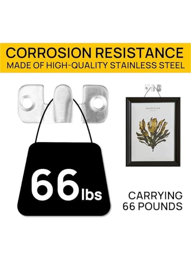 30 Pcs Flush Mount Bracket, Interlocking Photo Frame Hook, Stainless Steel Heavy Duty Picture Hanging Cleat, French Cleat Hanger with Screws, Mirror Hanging Brackets for Photo Shelf, Mirror, Artwork - Image 4