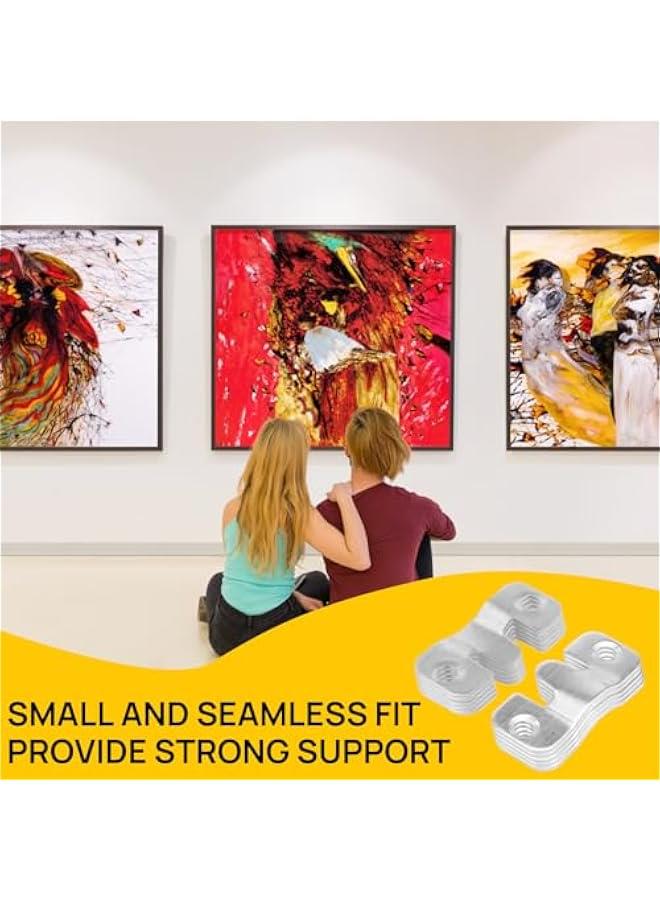 30 Pcs Flush Mount Bracket, Interlocking Photo Frame Hook, Stainless Steel Heavy Duty Picture Hanging Cleat, French Cleat Hanger with Screws, Mirror Hanging Brackets for Photo Shelf, Mirror, Artwork - Image 5