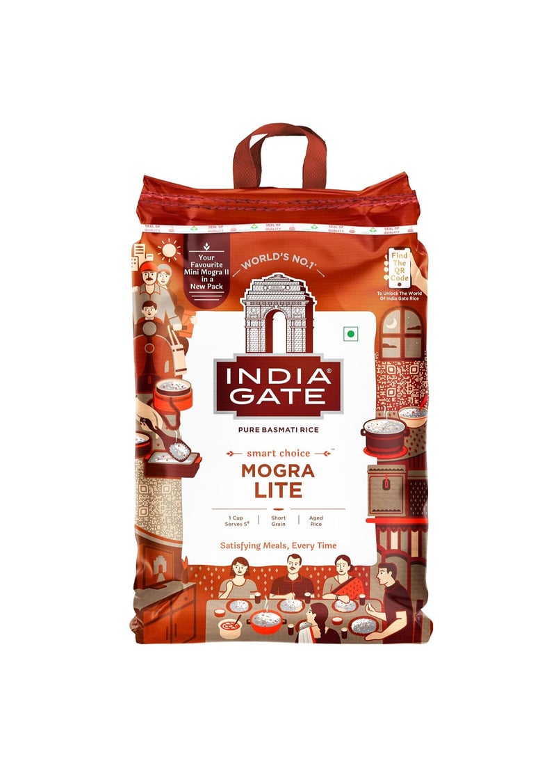 India Gate Mini Mogra II Aged Broken Grain Basmati Rice, 5 Kg pack - Image 1