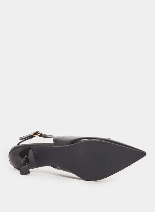 ستايلي Styli Studded Singback Kitten Heel Pumps