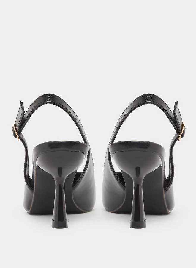 ستايلي Styli Studded Singback Kitten Heel Pumps