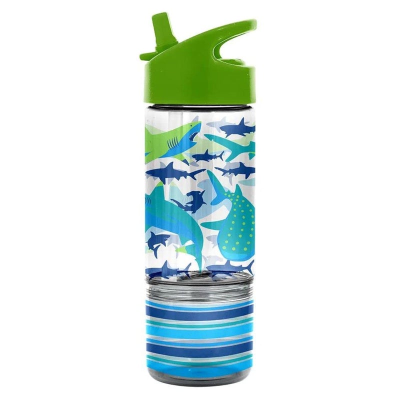 Stephen Joseph Kids Sip and Snack Water Bottle 12 oz Tritan BPA Free Drink Bottle for Girls  Boys Back to School Shark