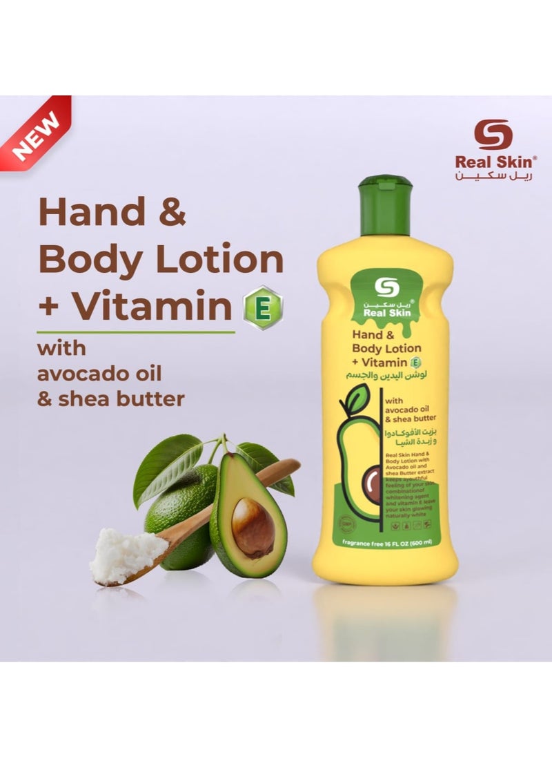 Real Skin Real Skin Hand & Body Lotion with Avocado Oil & Shea Butter - 600ml 