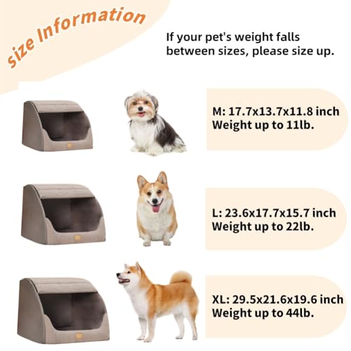 YISLEND Large Dog House Indoor, Soft Plush Dog Cave Bed Covered Dogs Bed with Fluffy Washable Cushion, Portable Dog/Cat Pet Tent House for Small Medium Dogs (Grey, Large) - Image 4