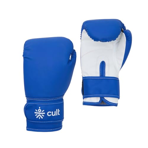 Cult Neo Boxing Gloves 14 OZ – Pro-Style Training Gloves for Sparring, Heavy Bag & Mitt Work – Premium PU Leather, Shock Absorbing Padding, Ergonomic Design with Wrist Support – Blue & White - Image 1
