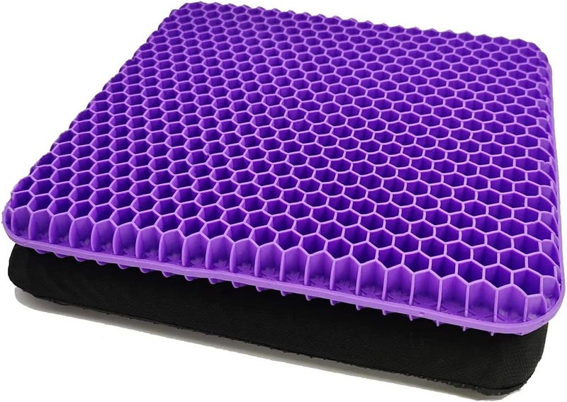 Seat Cushion, Gel Cushion, Relieve Fatigue, Can Relieve Back, Gluteal and Coccyx Pain, Ergonomic, Pressure Relief, Office, Car, Wheelchair (Purple) - Image 1