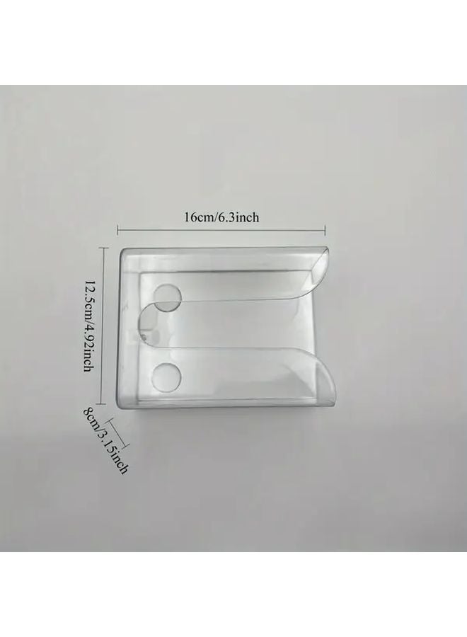 حامل علبة المناديل المثبت على الحائط الشفاف بدون حفر مع تركيب لاصق - Image 4