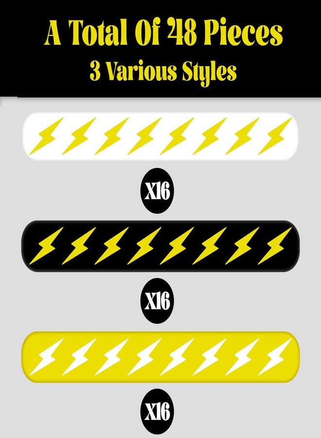 Lcnjscgo 48 PCS Lightning Bolt Slap Bracelets Flash Wristbands, Party Favors, Goodie Bag Fillers for Lightning Bolt and Flash Birthday Decorations - Image 3