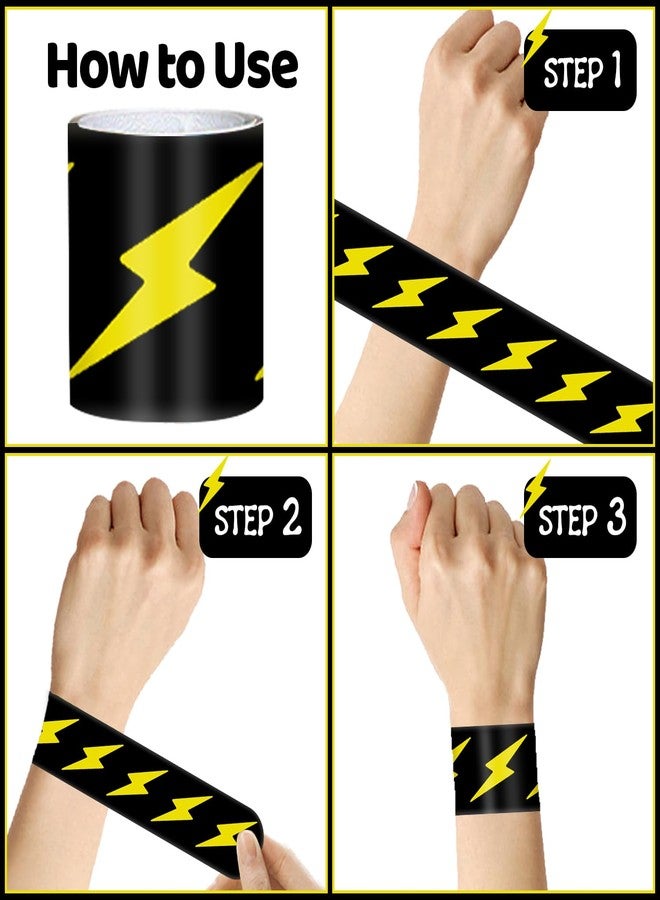 Lcnjscgo 48 PCS Lightning Bolt Slap Bracelets Flash Wristbands, Party Favors, Goodie Bag Fillers for Lightning Bolt and Flash Birthday Decorations - Image 5