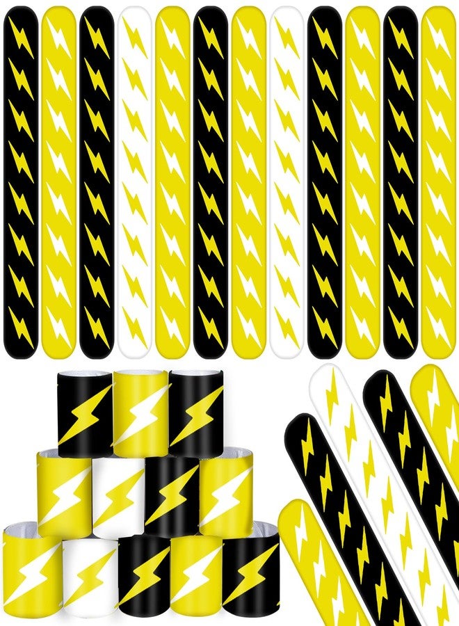 Lcnjscgo 48 PCS Lightning Bolt Slap Bracelets Flash Wristbands, Party Favors, Goodie Bag Fillers for Lightning Bolt and Flash Birthday Decorations - Image 1
