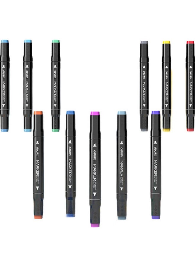 Deli 60-Color Dual-Tip Alcohol Markers, Bagged, Student Watercolor Pens, Drawing Pens, Doodle Pens, Children'S Birthday Gift, 70806-60Diy Gift [Back-To Gift] - Image 2