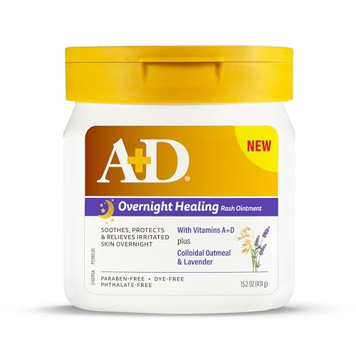 A + D A+D Overnight Healing Diaper Rash Ointment - Soothes, Protects & Relieves Diaper Rash Overnight with Lavender & Colloidal Oatmeal - Healing Ointment for Red, Itchy, Irritated Skin - 15.2 oz Jar - Image 1
