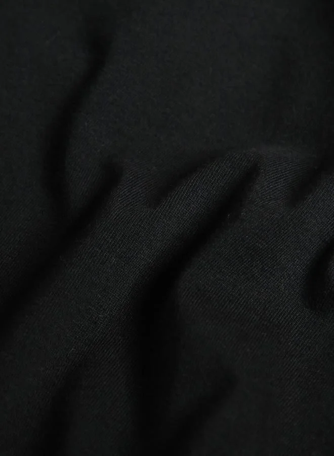 Cult Women Black Oversized Back Graphic T-Shirt