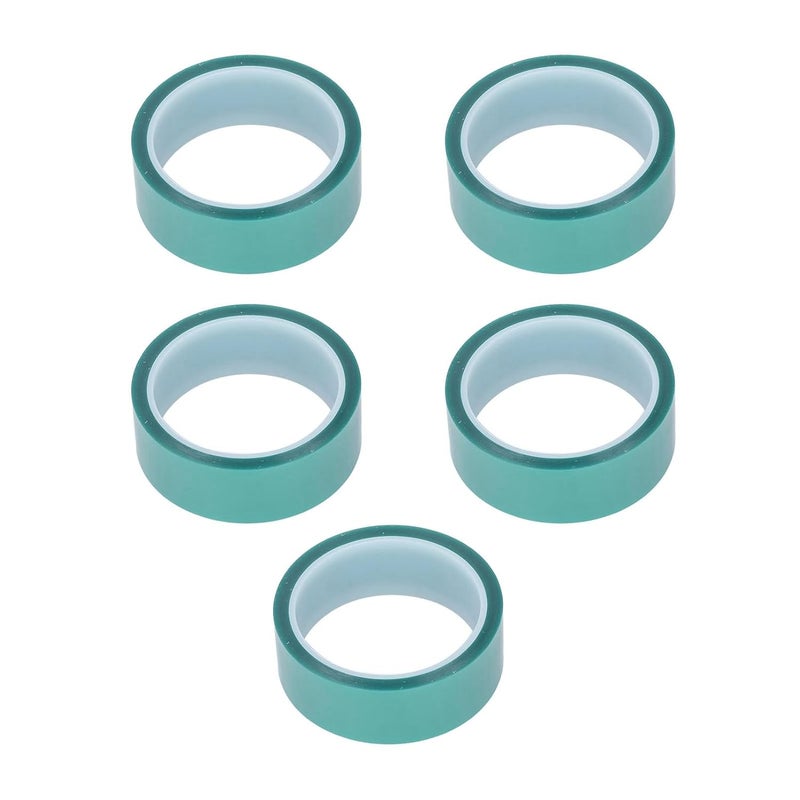 شريط لاصق من السيليكون الأخضر عالي الحرارة 33 مم × 33 م 5 قطع للرش والطلاء الكهربائي - Image 1