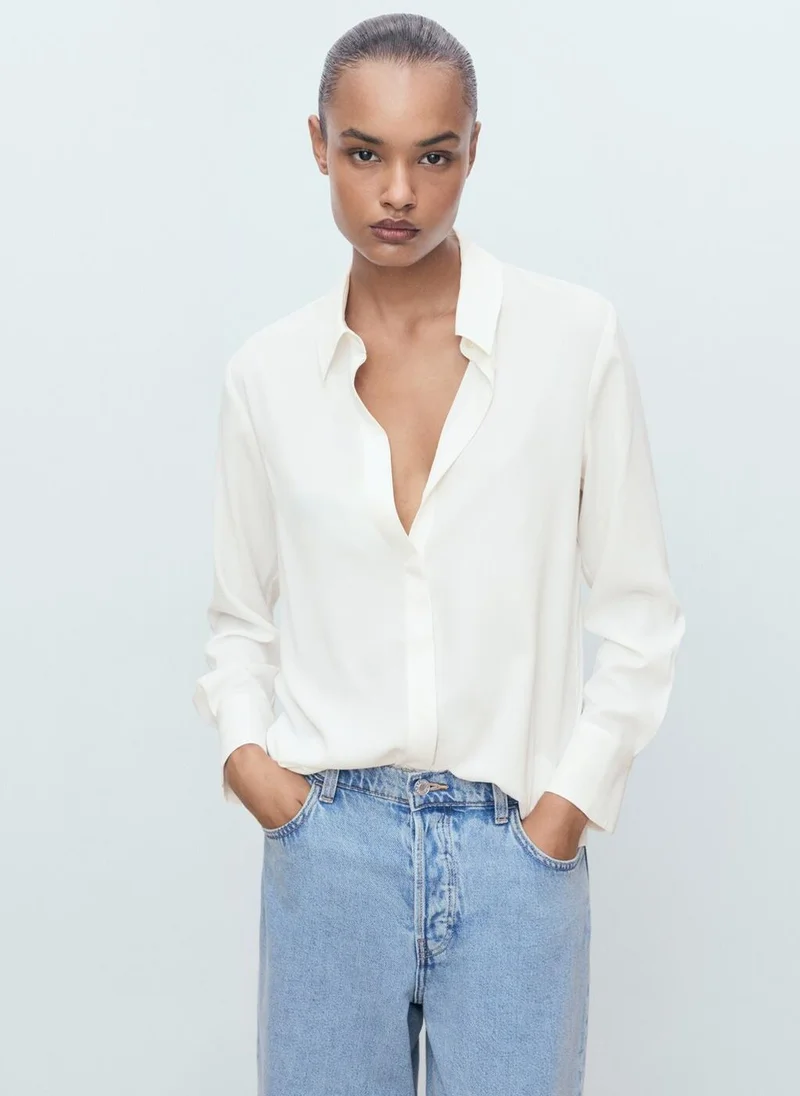MANGO Fluid long-sleeved blouse