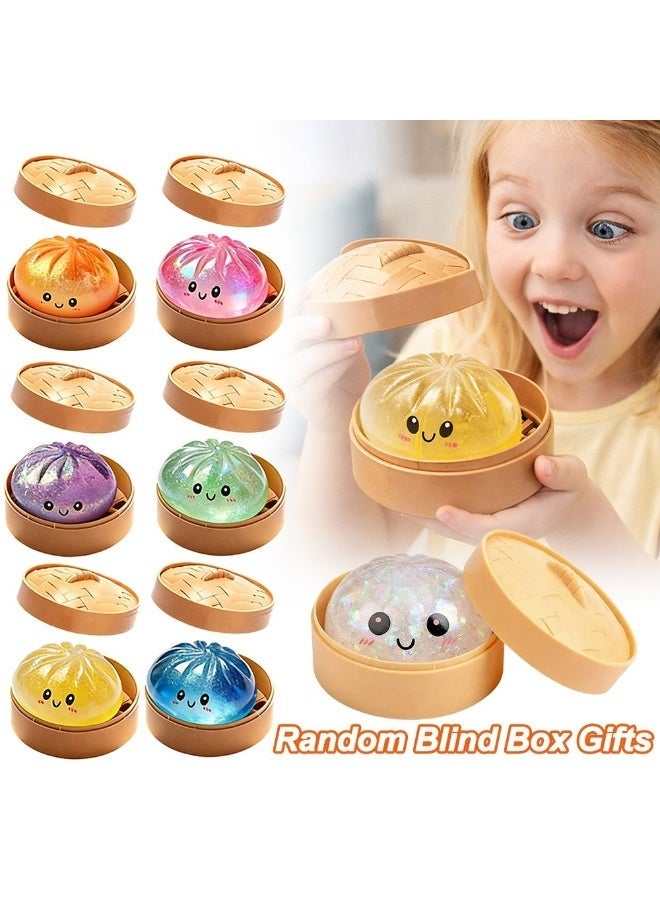 Mystery Dumplings - Soft, slow-bouncing sponge pastry - Rainbow-colored, sugary glitter edition - Stress-relieving and collecting toy with a rare Golden Glitter chance to create a random surprise balloon design - Image 2