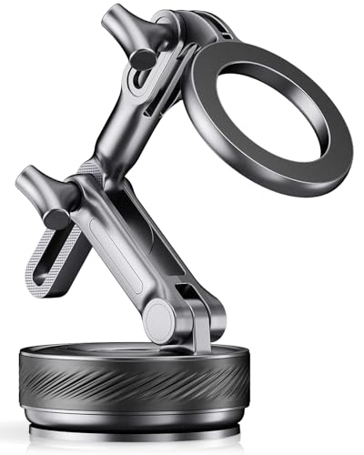 InwodiTeki Magnetic Phone Holders for Your Car, Upgraded 360° Vacuum Car Phone Holder, 108+LBS Strongest Suction & 3000gf Magnetic, Car Phone Mount for 17 Pro Max 16 15 14 13 12/ Android Phones (Black) - Image 1